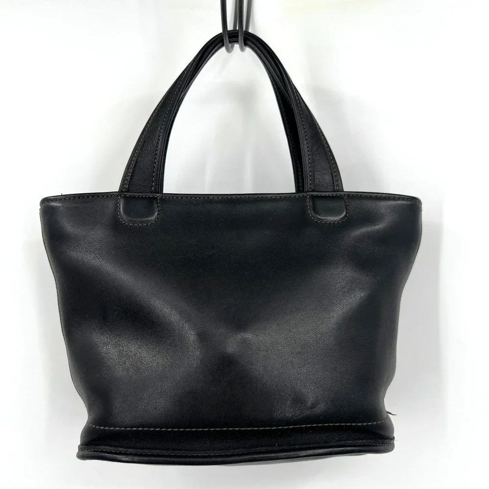 Vintage Coach 9301 Bleeker Small Basket Black Leather Satchel Bag 1998‎ Y2K